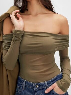 Free People Intimately Forget Me Not Bodysuit Olive